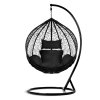 Závesné záhradné kreslo Hawana čierne + čierne vankúše Sofotel