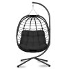 Závesné záhradné kreslo Tihuana čierne + čierne vankúše Sofotel