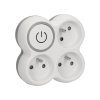 Trojitá zásuvka s vypínačom, biela