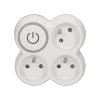 Trojitá zásuvka s vypínačom, biela