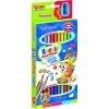 BAMBINO Školské trojhranné ceruzky obojstranné 12/24 farieb + orezávátko