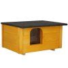 Zateplená drevená búda pre psa S S-DH001 YELLOW