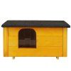 Zateplená drevená búda pre psa S S-DH001 YELLOW