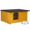 Zateplená drevená búda pre psa S S-DH001 YELLOW