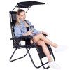 Polohovacie záhradné lehátko Zero Gravity so strieškou S-GC0003