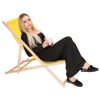 DC0001 YL Drevené skladacie lehátko YELLOW
