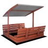 DREVENÉ PIESKOVKO PREMIUM 140 X 140 CM so strechou SBP140RSET03