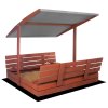 DREVENÉ PIESKOVKO PREMIUM 140 X 140 CM so strechou SBP140RSET03
