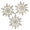 Vianočné ozdoby na stromček vločky strieborné 12 cm 3 ks S-CA0754