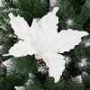 Vianočná ozdoba poinsettia 28 cm biela S-CA0722