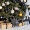 Papierová dekoračná hviezda 30 cm sivá S-CA1105