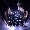 Vianočné LED cencúle 300 LED studená biela 12 m S-CL4038