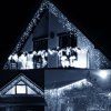 Vianočné LED cencúle 300 LED studená biela 12 m S-CL4038