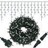 Vianočné LED cencúle 300 LED studená biela 12 m S-CL4038