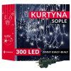 Vianočné LED cencúle 300 LED studená biela 12 m S-CL4038