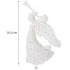 Vianočná ozdoba na stromček 16,5 cm biela s brokátom S-CA0049
