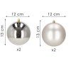Nerozbitné vianočné gule 12 cm 4 ks strieborné S-CA1183