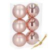 Nerozbitné vianočné gule na stromček 10 cm 6 ks rose gold S-CA1193