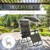 Polohovacie záhradné lehátko Zero Gravity so strieškou S-GC0029