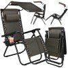 Polohovacie záhradné lehátko Zero Gravity so strieškou S-GC0029