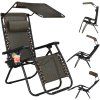 Polohovacie záhradné lehátko Zero Gravity so strieškou S-GC0029