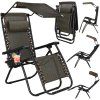 Polohovacie záhradné lehátko Zero Gravity so strieškou S-GC0029