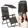 Polohovacie záhradné lehátko Zero Gravity so strieškou S-GC0029