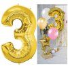 Fóliový balón číslo 3 zlatý 40 cm S-PS0028