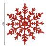 Vianočné ozdoby vločky 12 cm 3 ks červené trblietavé S-CA1200