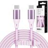 USB-C kábel USB-C 100 W PD 1 m silikónový ružový Krüger&Matz Basic L-KM1269-1P