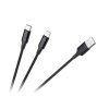 Nabíjací kábel USB A na USB-C a Lightning 2v1 1 m L-KPO3944