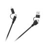 Kábel zástrčka USB A/C - zástrčka USB C/lightning (2+2) 1m