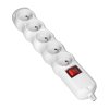 5-zásuvkový rozdeľovač s vypínačom, biely