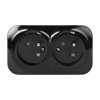 Dvojitá zásuvka 16A/230V, čierna, 10ks
