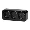 Čierna trojitá zásuvka IP20 16A 230V