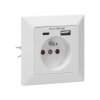 USB zásuvka s nabíjačkou (USB A + C), biela