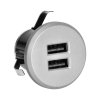 Zapustená USB nabíjačka 2x 3,4A strieborná