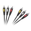 Prepojovací kábel RCA 3x - RCA 3x, 1m Eco-line
