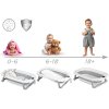 Skladacia vanička pre deti, dojčatá s teplomerom a vložkou Ricokids RK-287 bielo-sivá