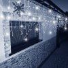 Vianočné LED cencúle flash 300 diód studená biela 12 m IP44 S-CL0316