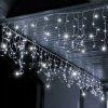 Vianočné LED cencúle flash 300 diód studená biela 12 m IP44 S-CL0316