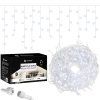 Vianočné LED cencúle flash 300 diód studená biela 12 m IP44 S-CL0316