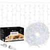 Vianočné LED cencúle flash 300 diód studená biela 12 m IP44 S-CL0316