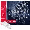 Vianočné LED cencúle flash 300 diód studená biela 12 m IP44 S-CL0316