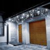 Vianočné LED cencúle flash 300 diód studená biela 12 m IP44 S-CL0316