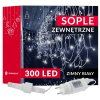 Vianočné LED cencúle flash 300 diód studená biela 12 m IP44 S-CL0316
