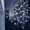 Vianočné LED cencúle flash 300 diód studená biela 12 m IP44 S-CL0316