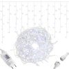 Vianočné LED cencúle flash 300 diód studená biela 12 m IP44 S-CL0316