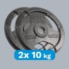 Oceľový olympijský kotúč s úchytmi sada 2x10kg, otvor 51mm, REBEL ACTIVE