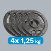 Oceľové olympijské závažie sada 4x1.25kg, otvor 51mm, tanier s úchytmi, REBEL ACTIVE